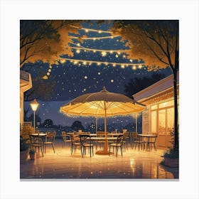 Cafe Terrace At Night (1) Canvas Print