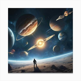 Planets In Space Art print paintings Canvas Print