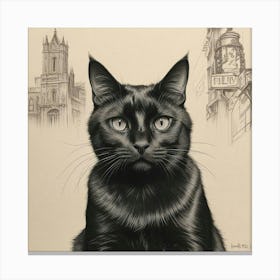 Cat In The City 2 Canvas Print