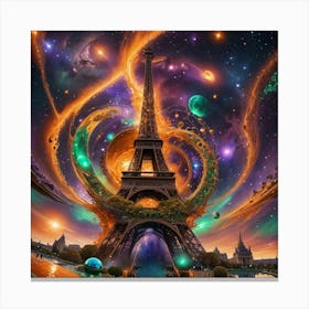 Alien wormhole hits Eiffel Tower Canvas Print