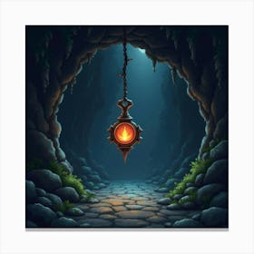 Cursed Amulet Glowing With Dark Energy In A Hidden Cave 1 Canvas Print