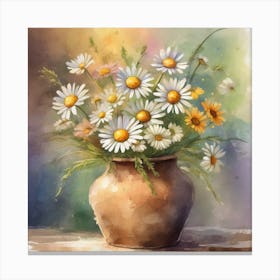 A Daisy Flowers Vase Art 2 Canvas Print