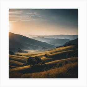 Sunset In The Hills 1 Canvas Print