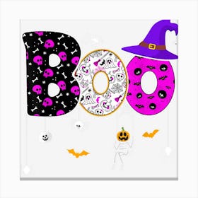 Boo Halloween Costume Spiders Pumpkin Halloween Women Girls Canvas Print