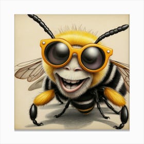 Bee With Sunglasses 1 Canvas Print