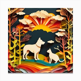 Pet Remembrance Rainbrow Bridge Paper Art Canvas Print