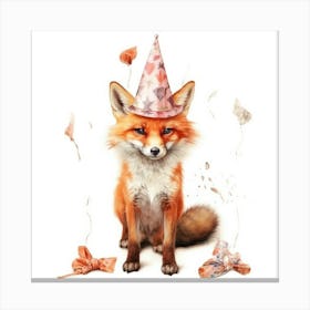 Birthday Fox 6 Canvas Print