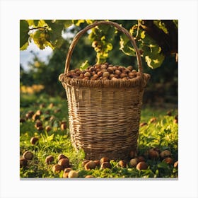 Hazelnuts In The Basket Canvas Print