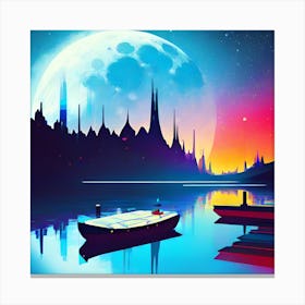 Moonlit City Canvas Print