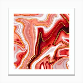 Red And Gold Marble Canvas Print