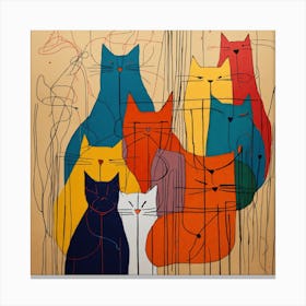 Hungry cats Canvas Print