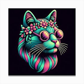 Psychedelic Cat 1 Canvas Print