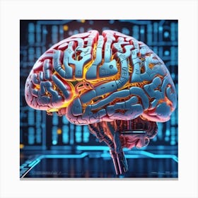 Artificial Intelligence Brain 65 Canvas Print