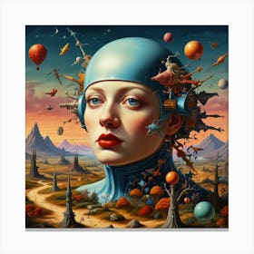 Woman In Space Canvas Print