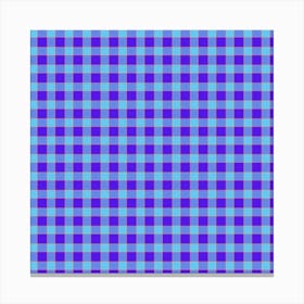 Blue And White Checkered Fabric Canvas Print