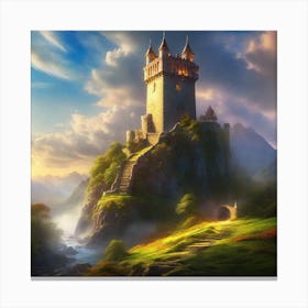 Castle In The Mountains 4 Canvas Print