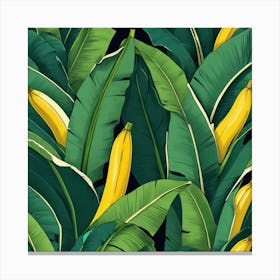 Graphic Design Banana Leaves V Line Art 1 Canvas Print