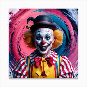 Clown Portrait Abstract Print Canvas Print