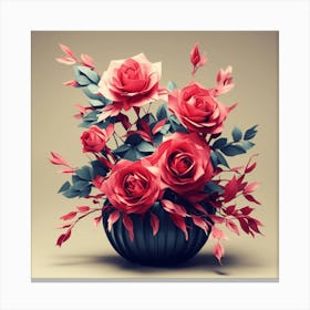 Origami Rose bouquet Canvas Print