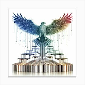 Eagle On A Barcode Canvas Print