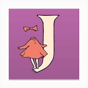 Moomin Collection Alphabet Letter J Canvas Print