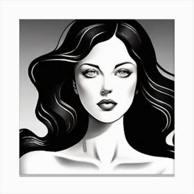 Black And White Woman Canvas Print