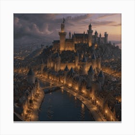 20a20pixel20of20sprawling,20medieval20at20featuring20castles20fortresses20in20modern Skyscrapers Canvas Print