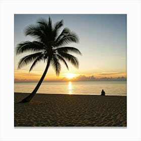 Sunset On The Beach 3 Canvas Print