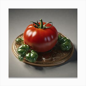 Tomato On A Plate 1 Canvas Print