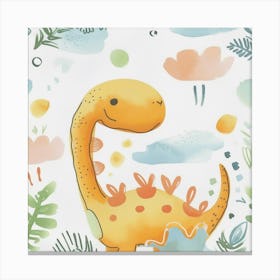 Cute Corythosaurus Dinosaur Watercolour Style  1 Canvas Print