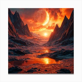 Sunset In The Mountains 2 Canvas Print