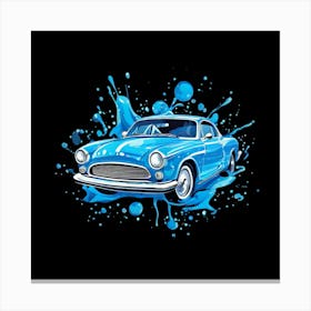 Logo Vector Car Wash Clean Soap Bubbles Water Splash Detailing Automotive Foam Service (4) Canvas Print