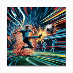 Soccer Player Abstract Art Print Canvas Print