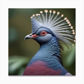 National Geographic Realistic Illustration Victoria Crowned Pigeon Goura Victoria Close Up 2 Canvas Print