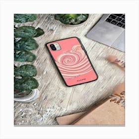 Wavy Land 4 Red And Pink Phone Canvas Print