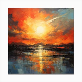 Sunset Over The Sea 2 Canvas Print