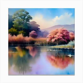 Lake With Trees Canvas Print