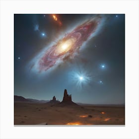 Galaxy In The Desert Canvas Print