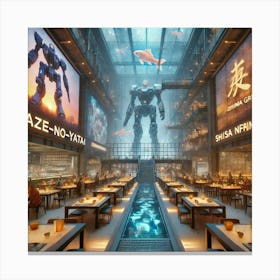 A Futuristic Mech Factory With A Dual Purpose Desi Canvas Print