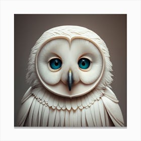 White Owl A Perfectly White Owl Of White Whisp Print Canvas Print