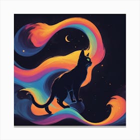 Cat In The Night Sky Canvas Print