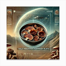 Wild Mountain Mushroom Blend Scifi Canvas Print