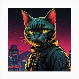 Default A Badass Ninja Cat Named Bitmeow Movie Poster Backgrou 1 Canvas Print