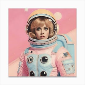 Pastel Female Astronaut 5 Canvas Print
