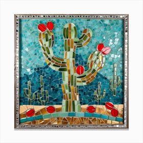 Mosaic Cactus I Canvas Print