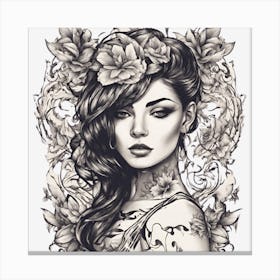 Tattooed Girl Canvas Print