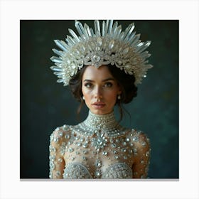 Russian Bride In A Crystal Crown Canvas Print