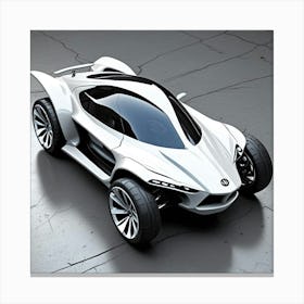 Futuristic Car Monochrome Cubism Style Canvas Print