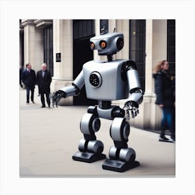 Robot On The Street 5 Canvas Print