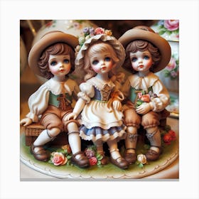 Porcelain dolls 3 Canvas Print